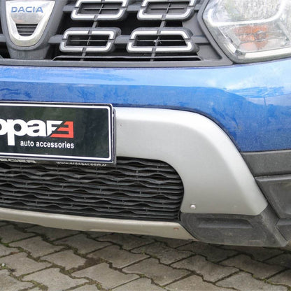 Upper front bumper overlay (ABS, gray) for Dacia Duster 2018-2024 - Reelken Auto