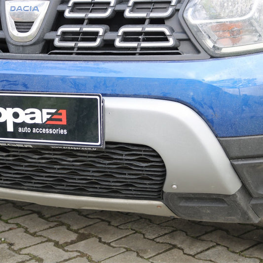 Front bumper upper lip cover (ABS, gray) for Renault Duster 2018-2024 - image 2
