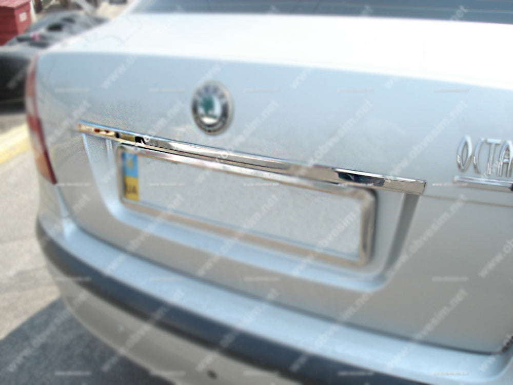 Chrome trim above license plate Carmos (stainless steel) for Skoda Octavia II A5 2010-2013 - image 4