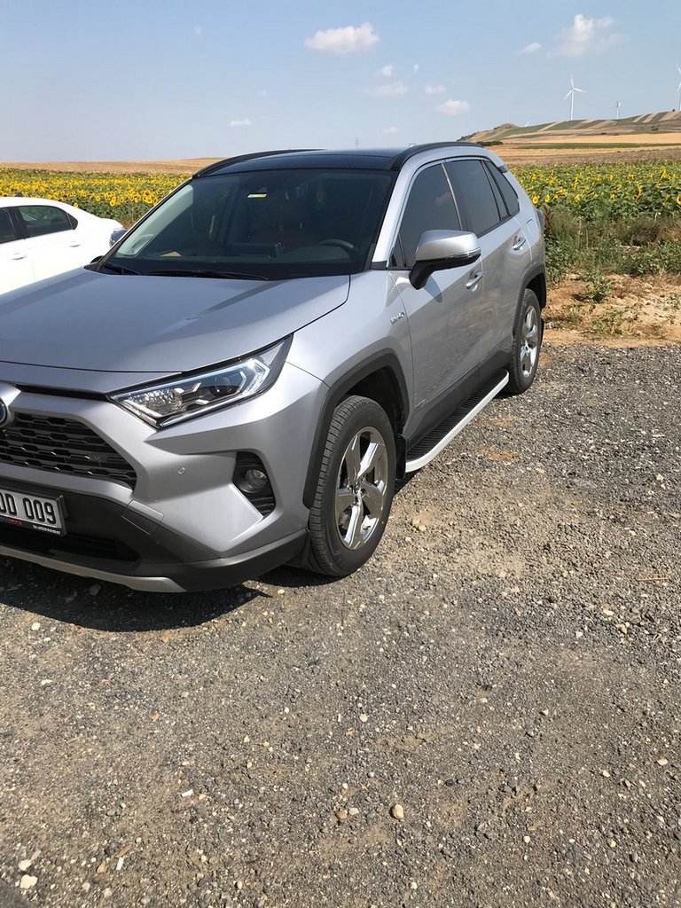 Lateral platforms Tayga Grey (2 pieces, aluminum) for Toyota Rav 4 2019- - Reelken Auto