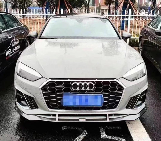 Front Bumper Lip V4 (for S-Line 2021-2025, Carbon) for Audi A5 2016-2025 - image 1