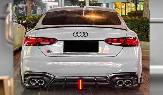 Rear Bumper Diffuser V3 (for S-Line 2021-2025, Carbon) for Audi A5 2016-2025 - image 1
