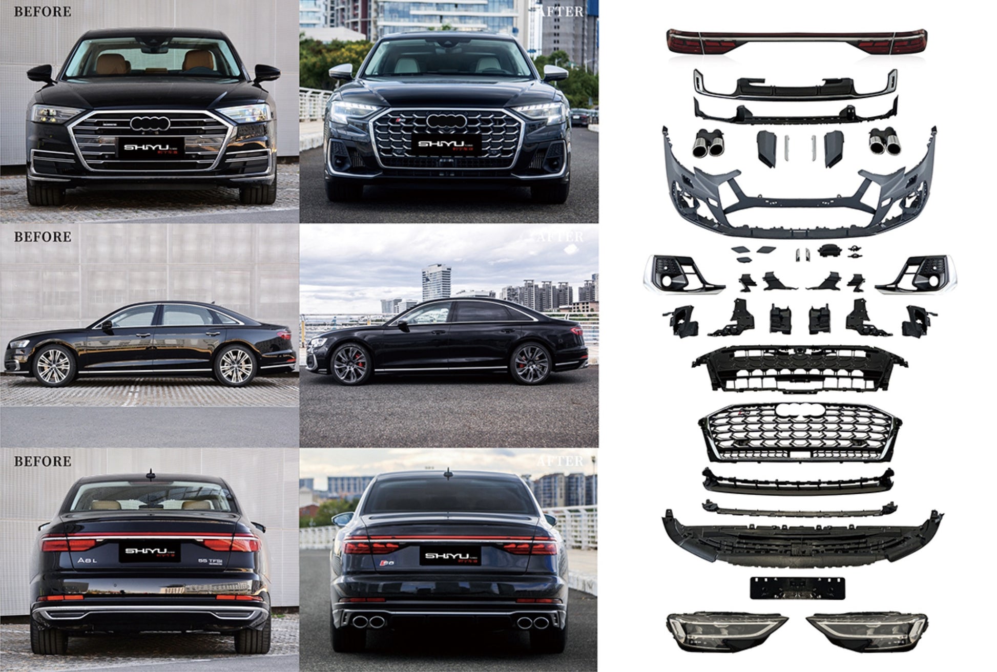 Facelift kit with headlight replacement (to S8 2025) for Audi A8 2018- - image 1