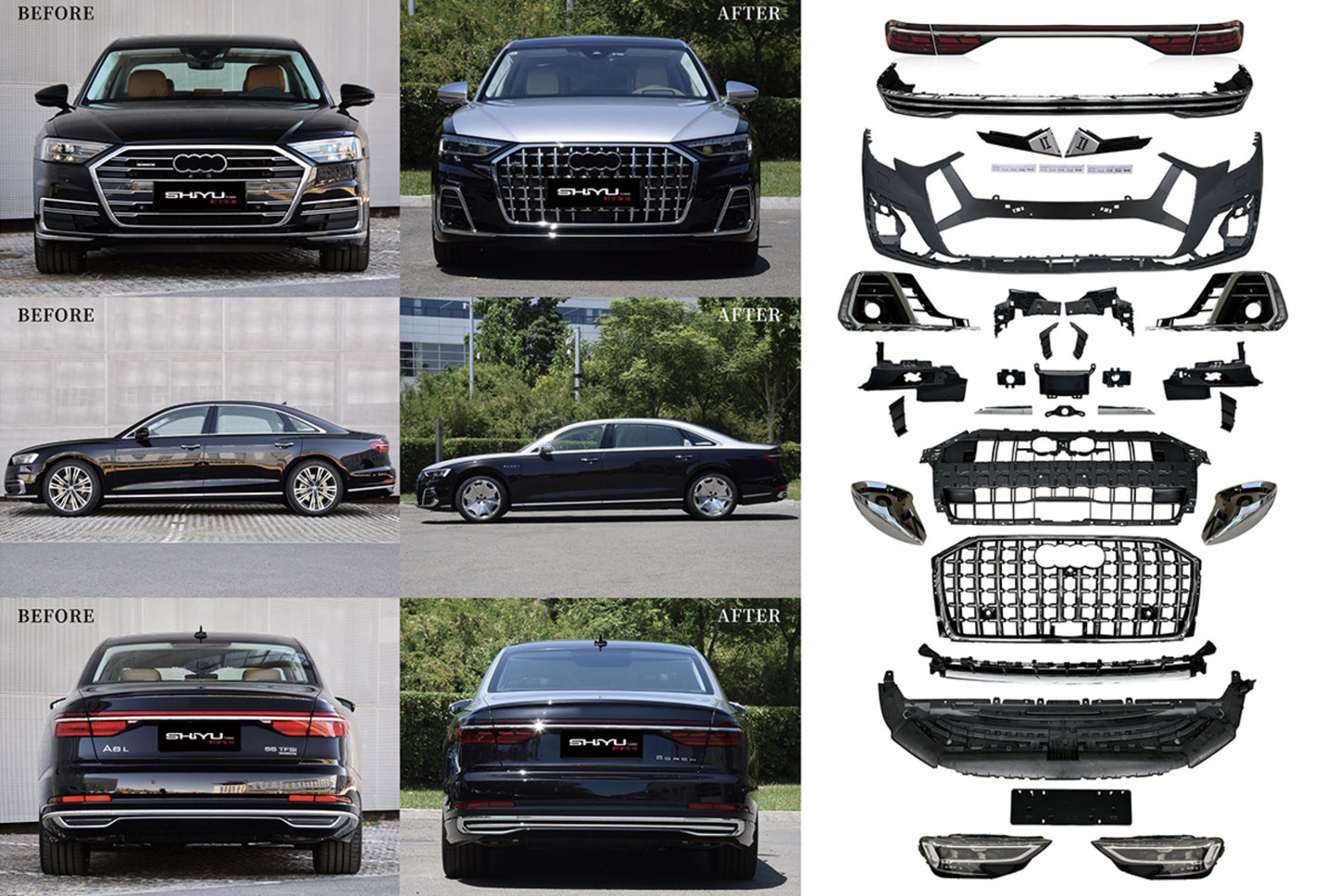 Restyling kit with headlight replacement (For Horch 2025) for Audi A8 2018- - image 1