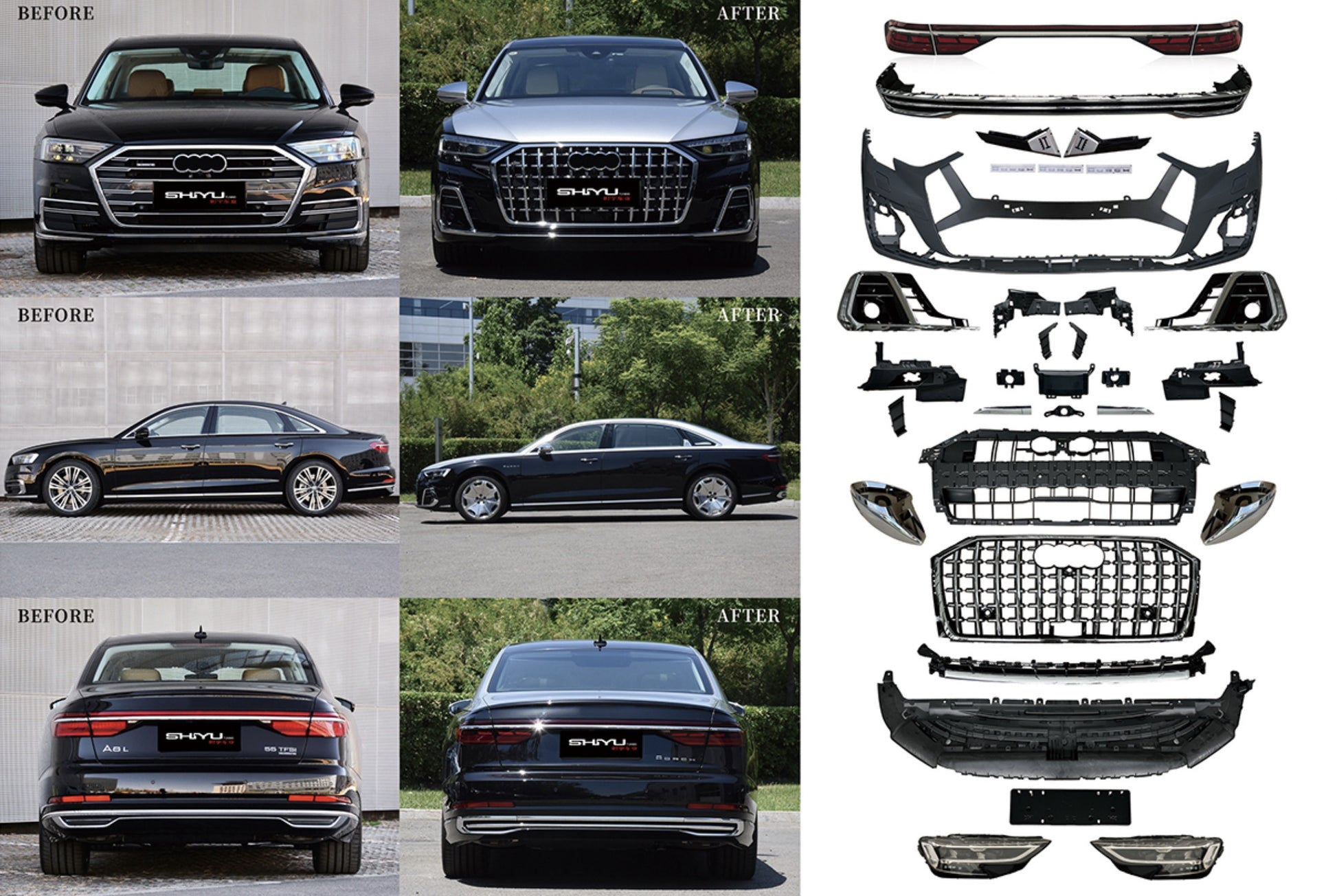 Restyling kit with headlight replacement (For Horch 2025) for Audi A8 2018- - image 1