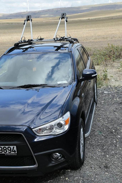 Side sills Tayga Grey (2 pieces, aluminum) for Mitsubishi Outlander 2006-2012 - Reelken Auto