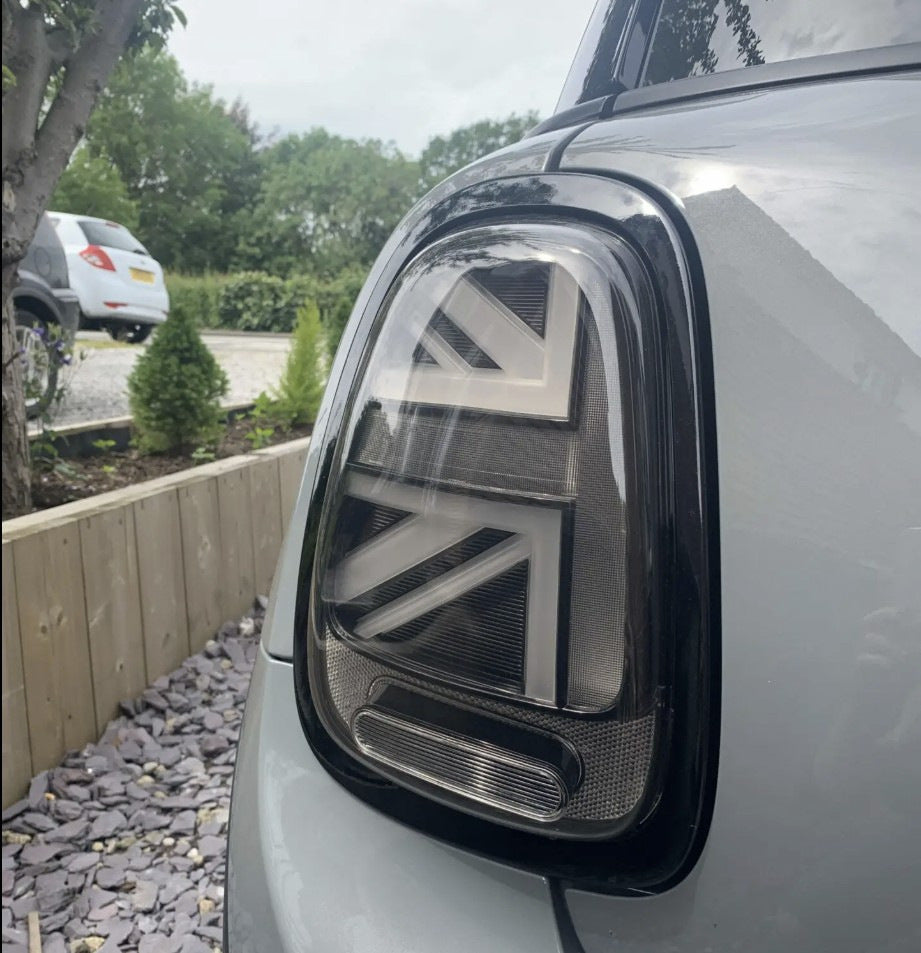 Rear LED Tail Lights Union Jack Black Style (2 pcs) for Mini Cooper F55/56/57 2014-2023 - image 1