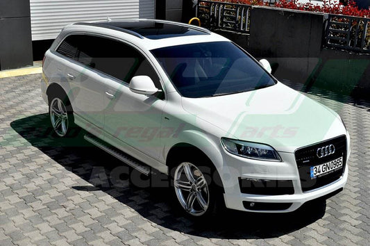 Side sills Allmond Grey (2 pieces, aluminum) for Audi Q7 2005-2015 - Reelken Auto