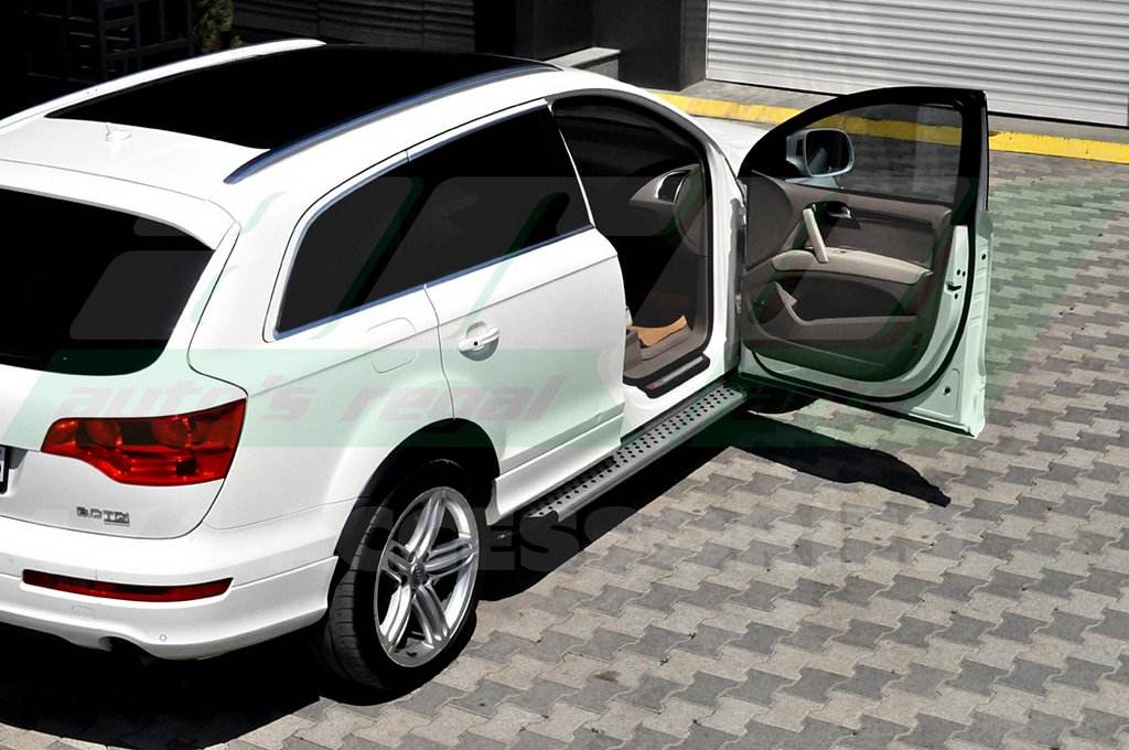 Side sills Allmond Grey (2 pieces, aluminum) for Audi Q7 2005-2015 - Reelken Auto