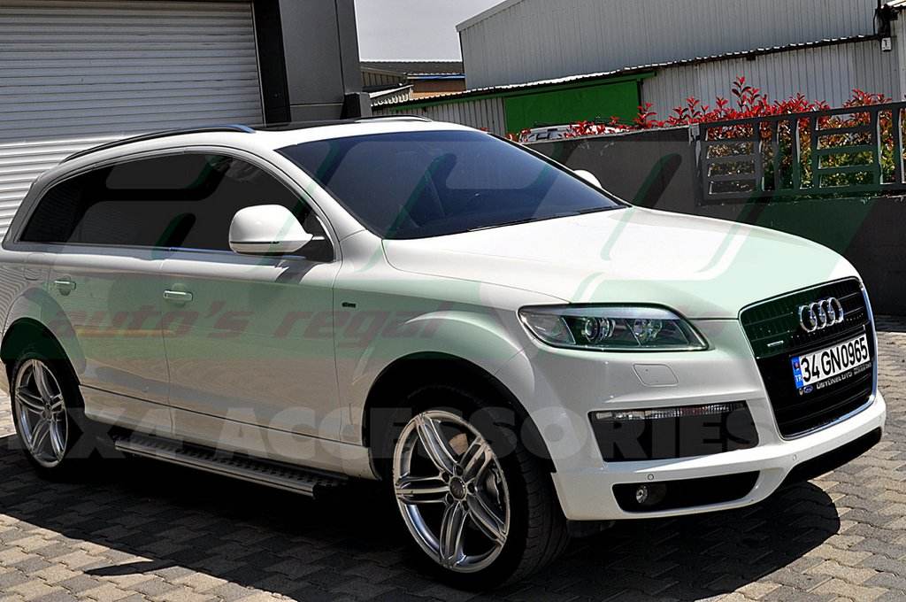 Side sills Allmond Grey (2 pieces, aluminum) for Audi Q7 2005-2015 - Reelken Auto