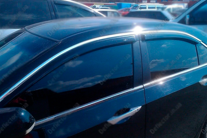 Window Deflectors with Chrome Trim SD (4 pcs, HIC) for Honda Accord VIII 2008-2012 - image 2