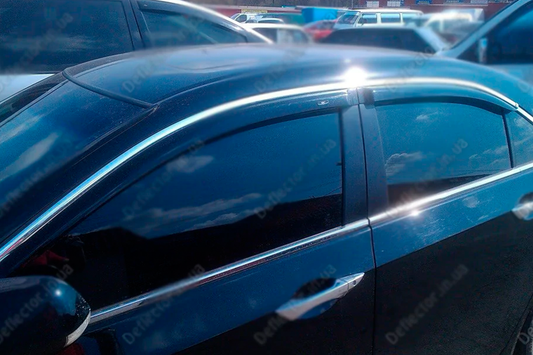 Window Deflectors with Chrome Trim SD (4 pcs, HIC) for Honda Accord VIII 2008-2012 - image 2