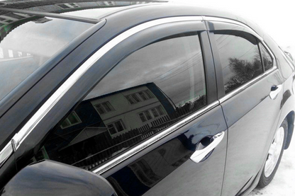 Window Deflectors with Chrome Trim SD (4 pcs, HIC) for Honda Accord VIII 2008-2012 - image 1