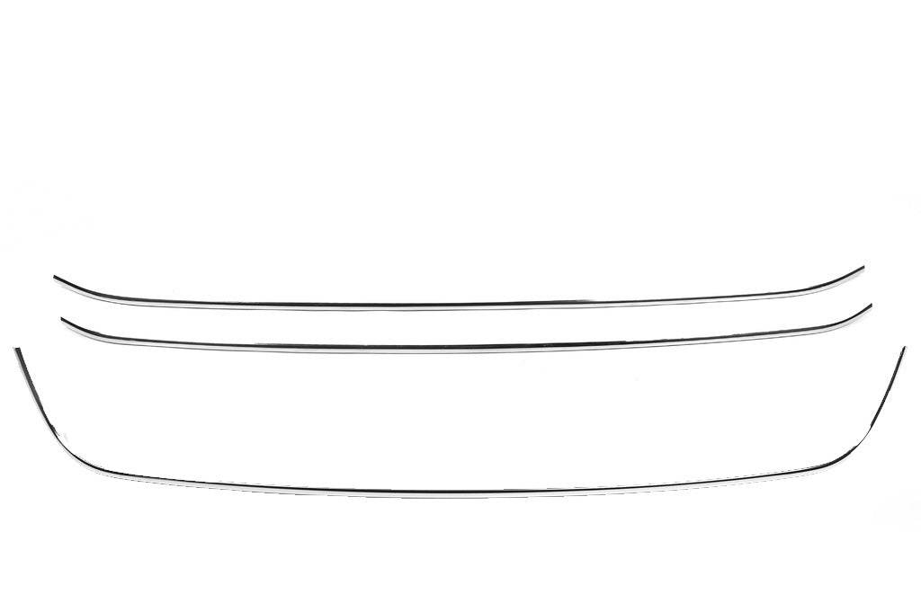 Pads for the front bumper with a smile (3 pieces, stainless steel) for Volkswagen Amarok 2010-2022 - Reelken Auto