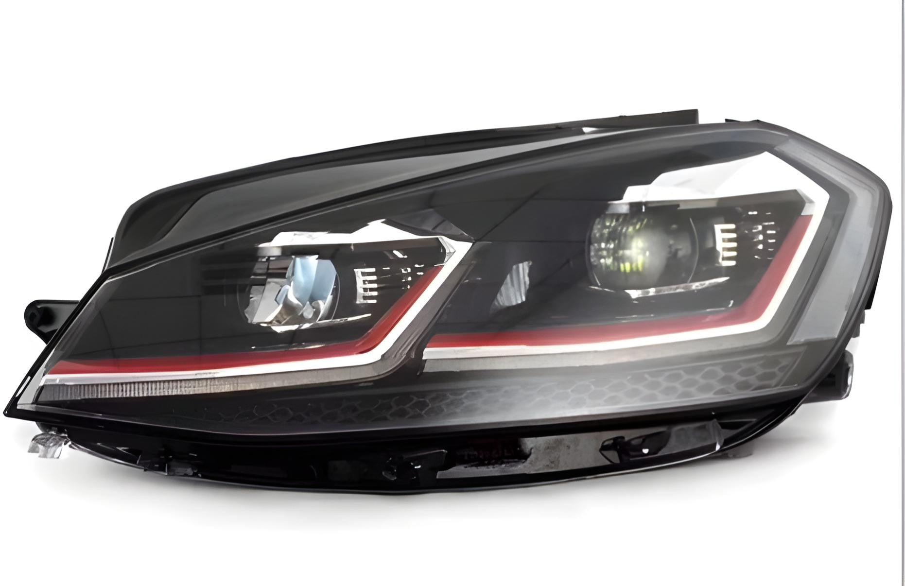 Front Headlights Red FullLed (2012-2017, 2 pcs) for Volkswagen Golf 7/E-Golf 2012-2020 - image 1