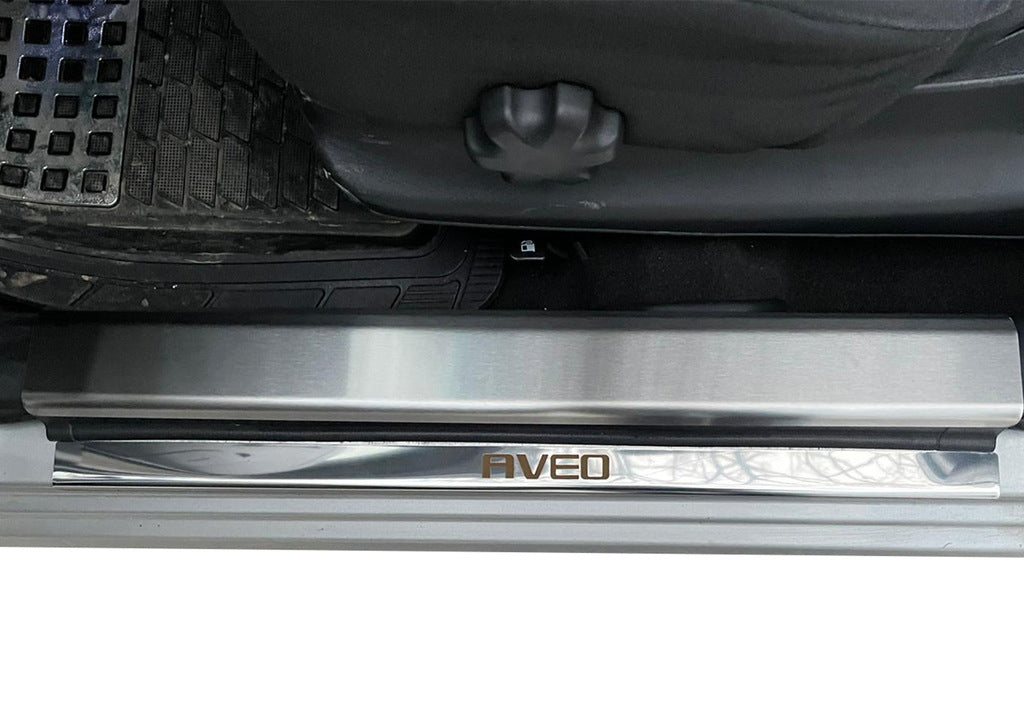Carmos Stainless Steel Door Sill Protectors (4 pcs) for Chevrolet Aveo T250 2005-2011 - image 3