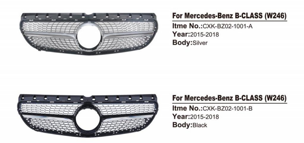 Front Grille Diamond Black (2015-2018) for Mercedes B-class W246 2011-2018 - image 7