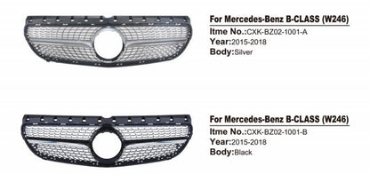 Front Grille Diamond Black (2015-2018) for Mercedes B-class W246 2011-2018 - image 7