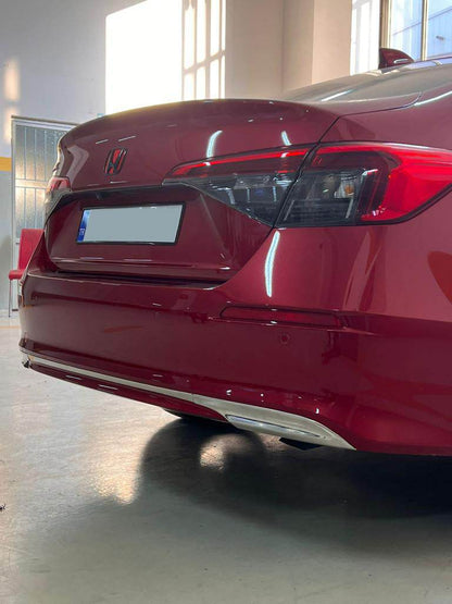 Cover on the rear bumper (Sedan, stainless steel) for Honda Civic Sedan 2021↗ year - Reelken Auto