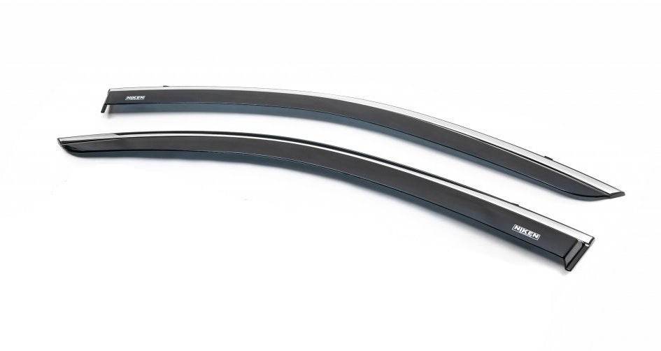 Windbreakers with chrome (2 pcs, Niken) for Dacia Lodgy 2012-2022 - Reelken Auto