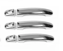 Chrome door handle covers with keyhole (3 pcs, stainless steel) for Volkswagen T5 Transporter 2003-2010 - image 1