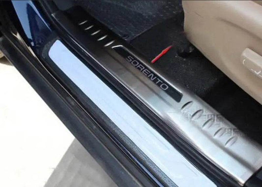 Linings for internal thresholds Libao 2013+ (4 pcs, stainless steel) for Kia Sorento II XM 2009-2014 - Reelken Auto
