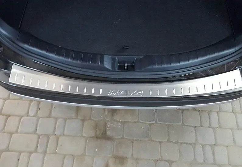 Cover for rear bumper Libao (2013-2016, stainless steel) for Toyota Rav 4 2013-2018 - Reelken Auto