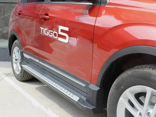 Side sills OEM (2 pcs, aluminum) for Chery Tiggo 5 - Reelken Auto