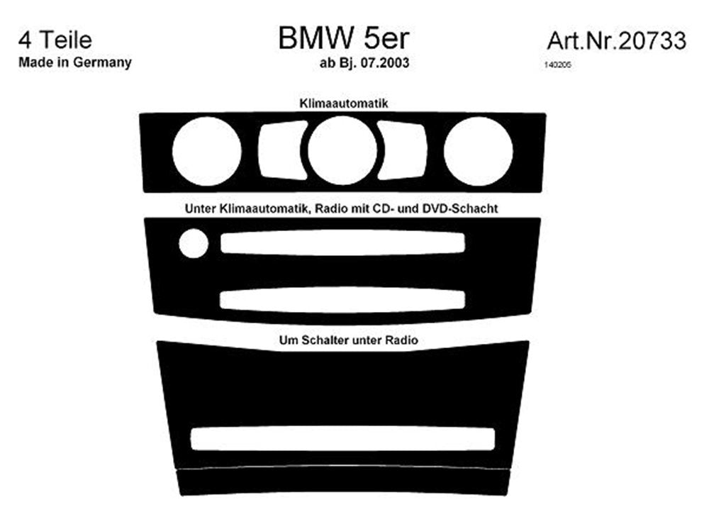 Meric panel overlays for BMW 5 series E-60/61 2003-2010 - image 5