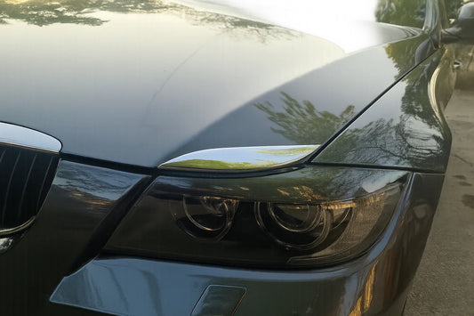Chrome Hood Eyelids (Headlight Brows) for BMW 3 Series E-90/91/92/93 2005-2011 - image 1