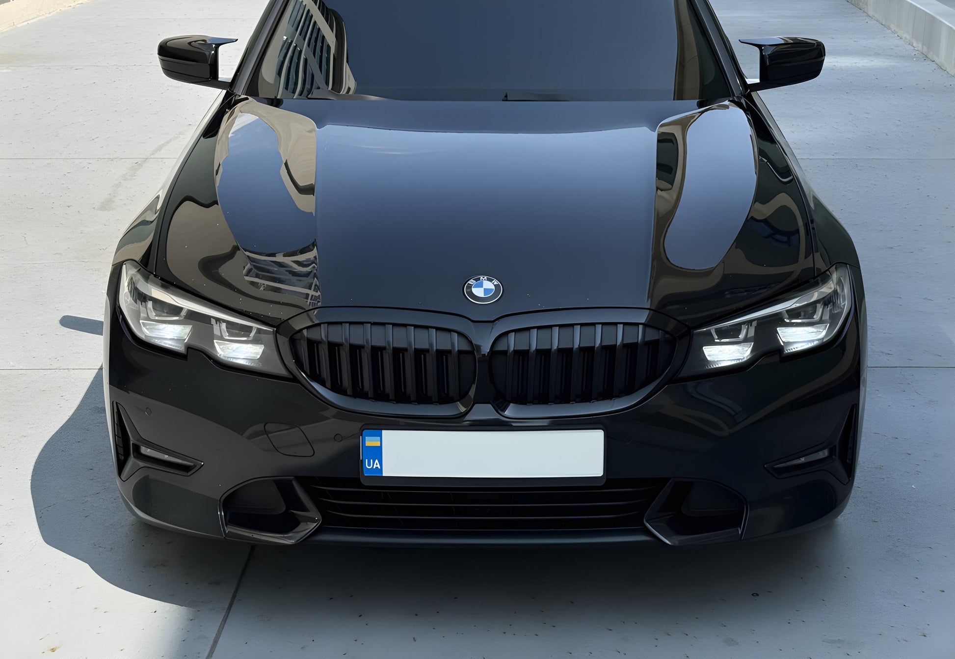 Kidney Grilles 1 Bar (2018-2022, Gloss Black) for BMW 3 Series G20/G21 2018- - image 1