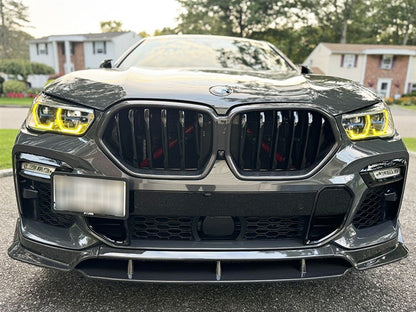 Front Bumper Lip Carbon V1 (for M-Sport, 2018-2022) for BMW X6 G06 2019–2027 - image 2