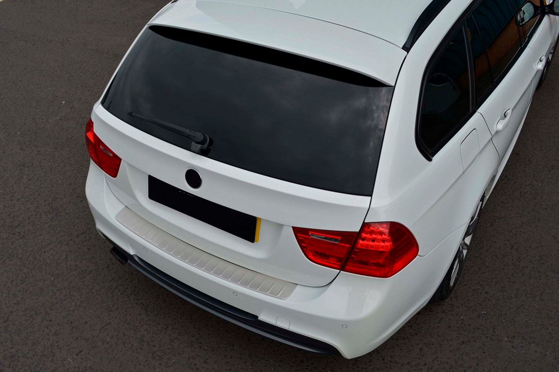 Rear bumper protector stainless steel (2006-2008, SW) for BMW 3 Series E90/E91 2005-2011 - image 1