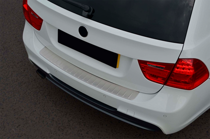 Rear bumper protector stainless steel (2006-2008, SW) for BMW 3 Series E90/E91 2005-2011 - image 7