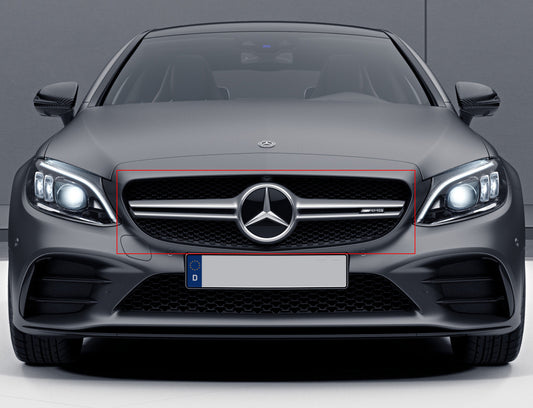 Front grill AMG Silver for Mercedes C-class W205 2014-2021 - image 1