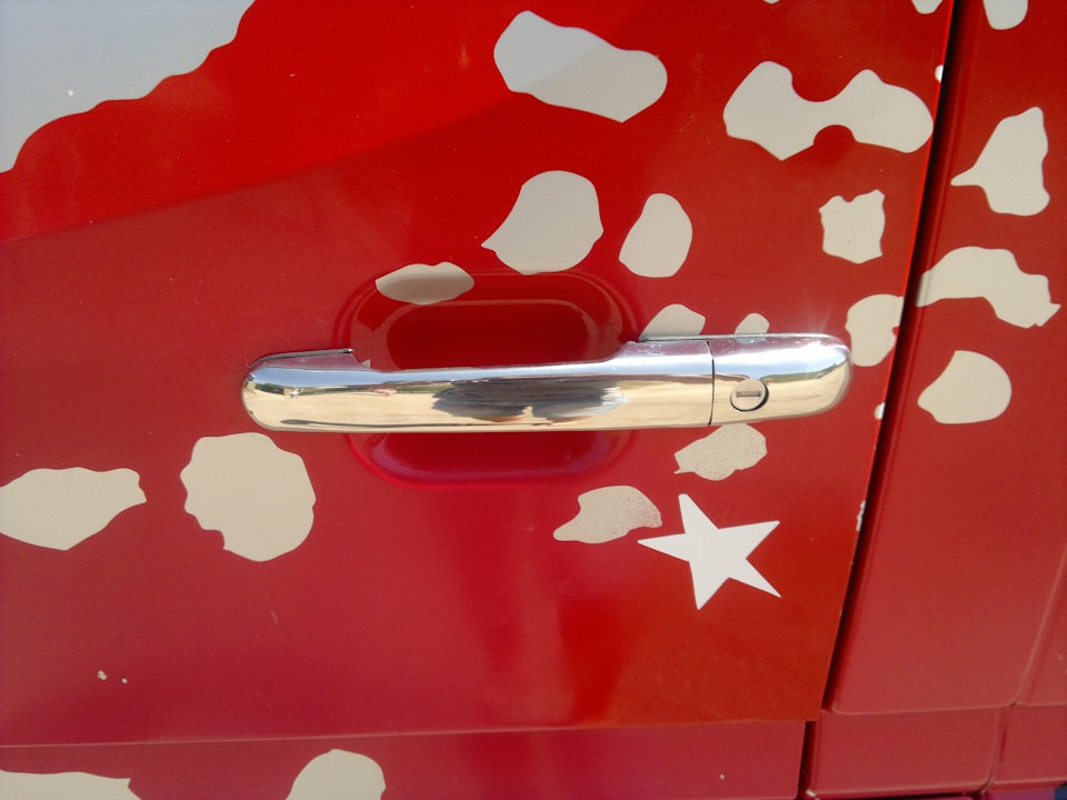 Chrome Door Handle Covers (4 pcs, Stainless Steel) for Mercedes Sprinter W901/902/903/904/905 1995-2006 - image 1