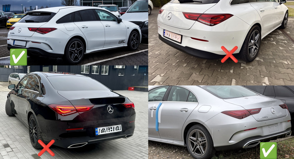 Rear diffuser with exhaust tips (CLA45 design) for Mercedes CLA C118 2019- - image 3