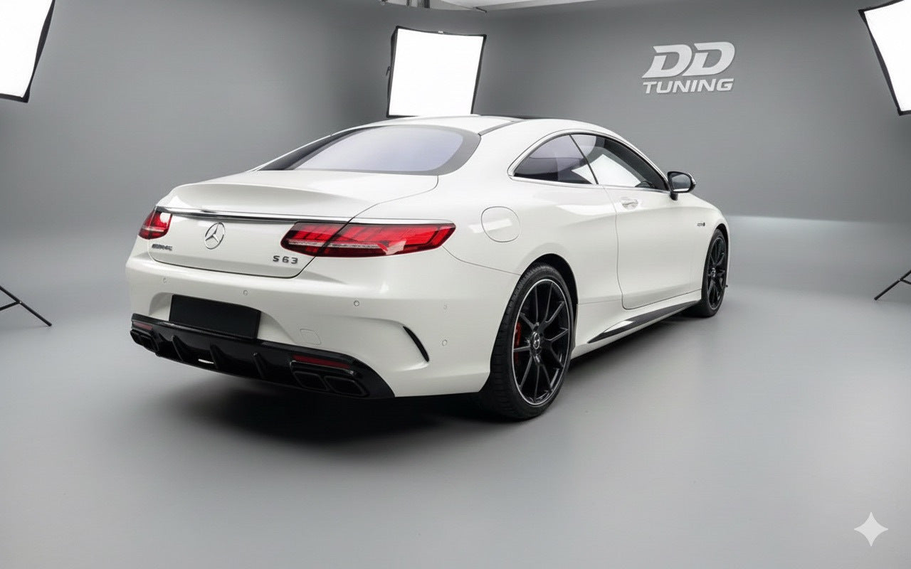 Rear Diffuser with Tips Black (2018-2020) for Mercedes S-class C217 Coupe 2014-2020 - image 1