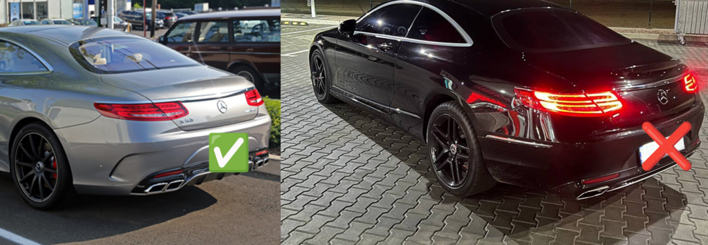 Rear diffuser with tips Black (2018-2020, Design S-COUPE63) for Mercedes S-class C217 Coupe 2014-2020 - image 3