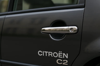Chrome Door Handle Covers (2 pcs, Stainless Steel) for Citroen C-2 2003-2009 - image 1