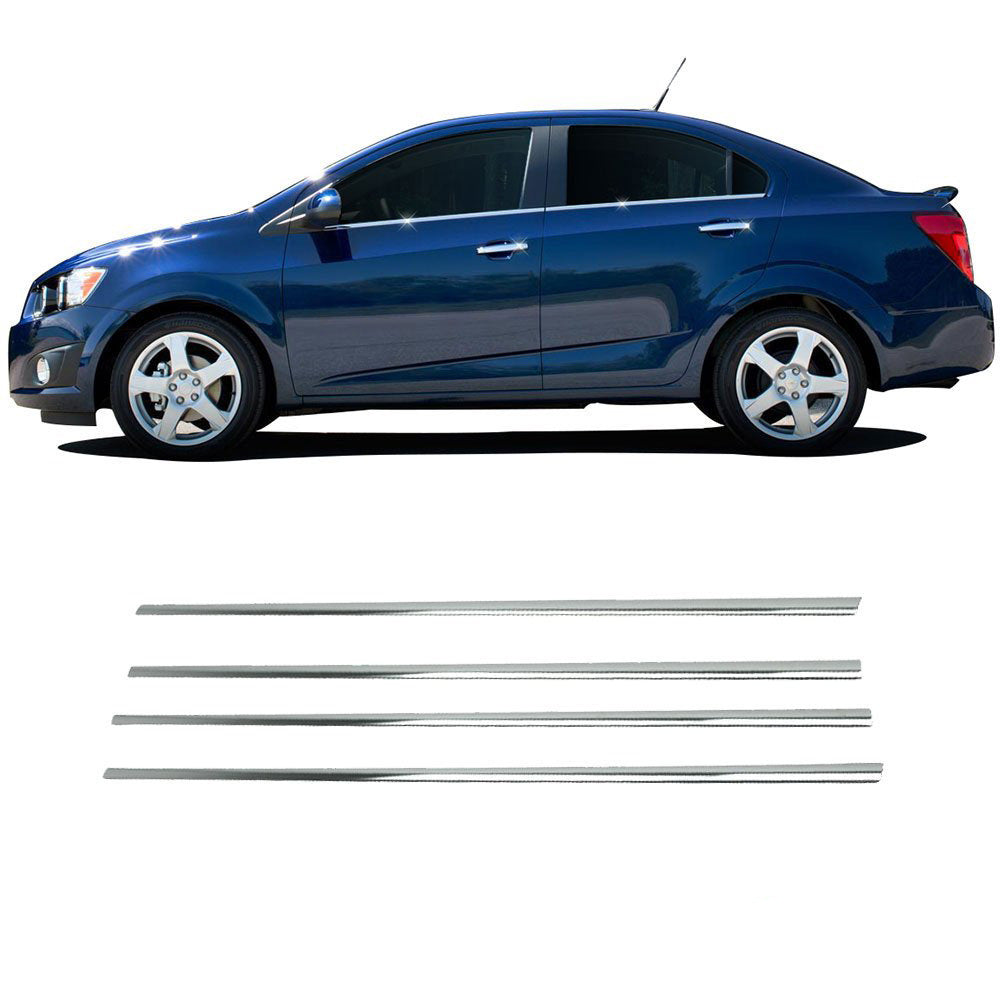 The lower moldings, glass (stainless) for Chevrolet Aveo T300 2011-2020 - image 1