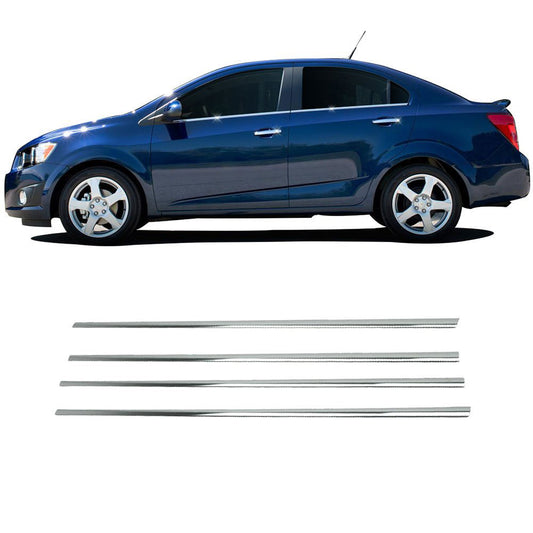 The lower moldings, glass (stainless) for Chevrolet Aveo T300 2011-2020 - image 1