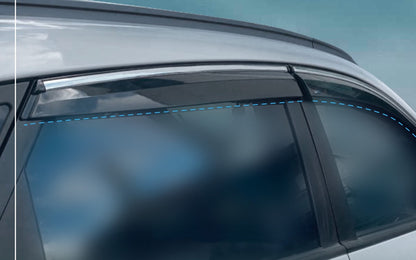 Window Deflectors with Chrome Trim (4 pcs, Sunplex Chrome) for Hyundai IX-35 2010-2015 - image 2