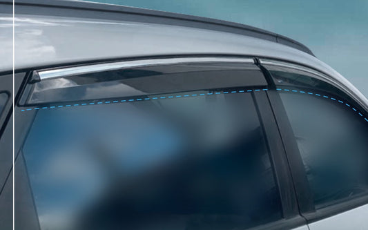 Window Deflectors with Chrome Trim (4 pcs, Sunplex Chrome) for Hyundai IX-35 2010-2015 - image 2