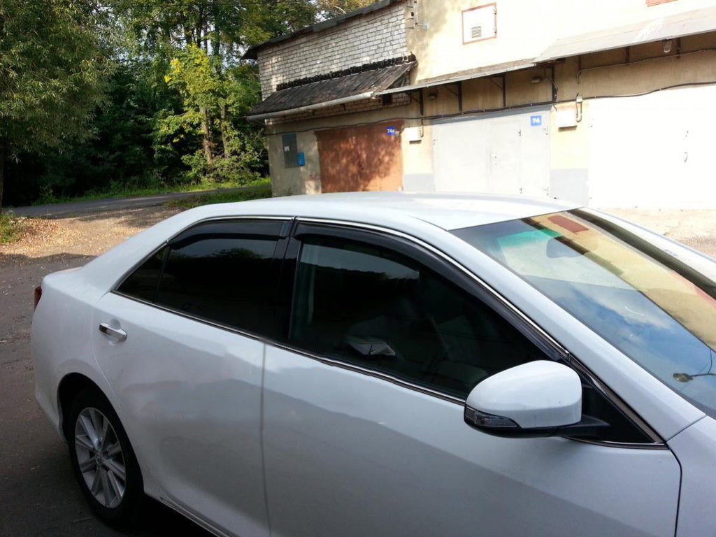 Window deflectors with chrome trim (2011-2018 EU / 2011-2014 USA, 4 pcs, HIC) for Toyota Camry 2011-2018 - image 4