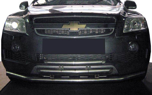 Front triple protection (stainless steel.) for Chevrolet Captiva 2006-2019 - Reelken Auto