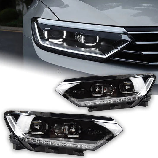 Front headlights (USA, with bulbs, 2 pcs) for Volkswagen Passat B8 2015-2023 - image 1