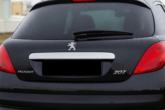 Chrome trim above license plate (stainless steel) for Peugeot 207 2006-2014 - image 1