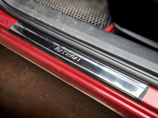 Stainless Steel Door Sill Protectors (Carmos V2, 4 pcs) for Nissan Qashqai 2007-2010 - image 1