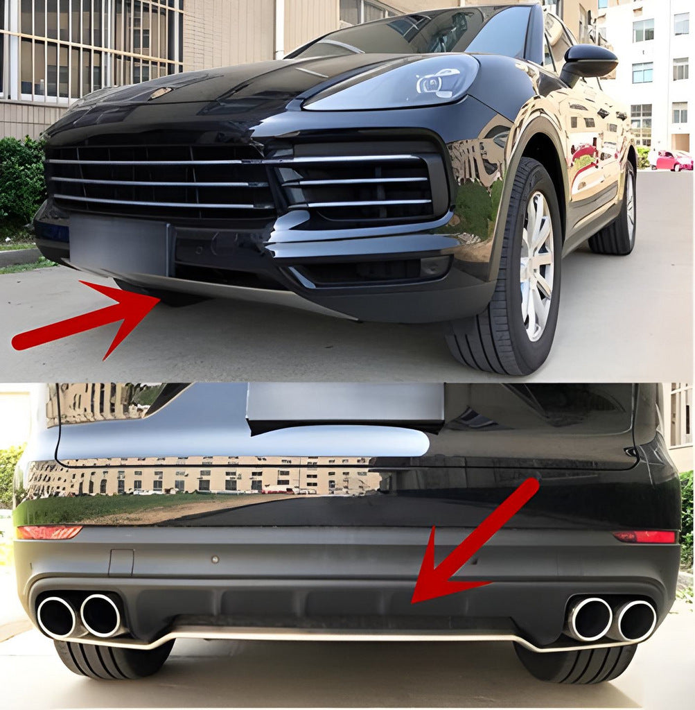 Front and Rear Bumper Extensions for Porsche Cayenne 2018- - image 1